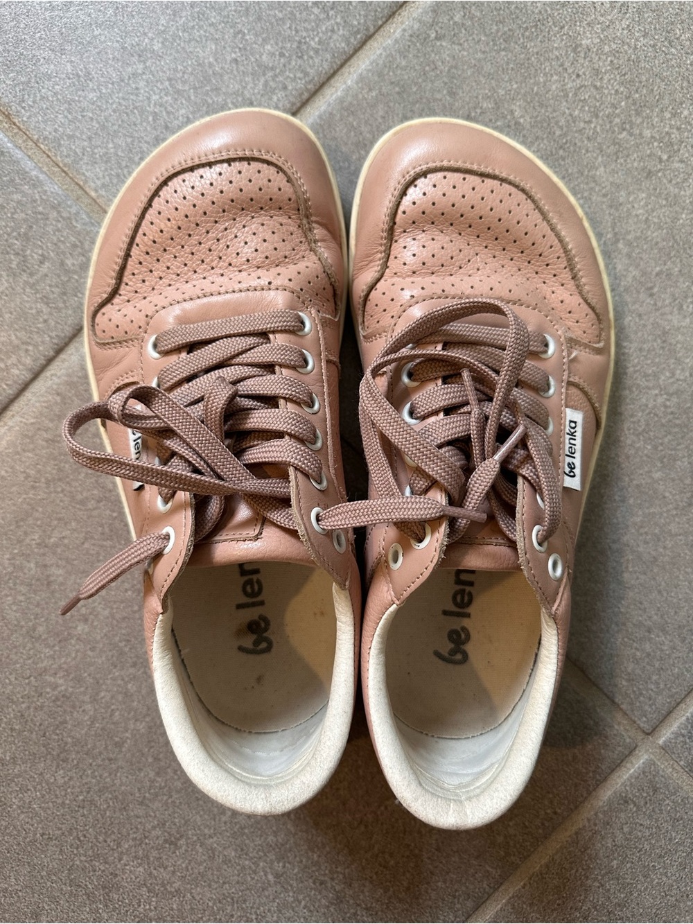 Be Lenka Echo Women's Perforated Leather Sneakers in Dusty Rose